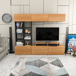 Hanah Home Sasa Unidad de TV - Teak, Black